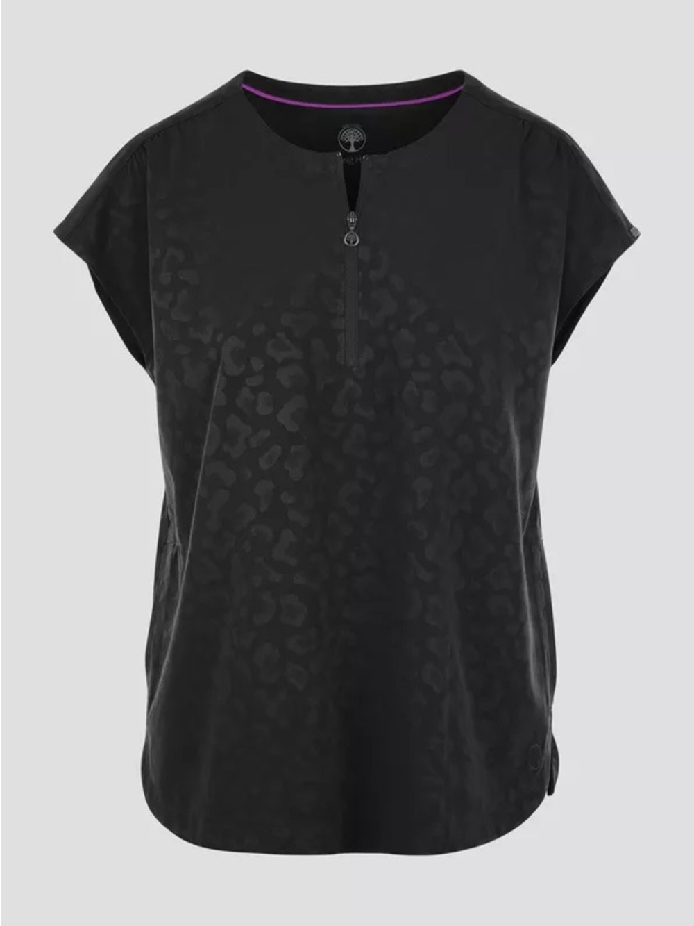 Healing hands leopard dolman sleeve scrub top